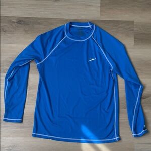 Speedo Men's Royal Blue Long-Sleeve Swim Rash Guard Size S